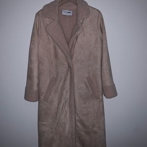 Long suede jacket from FASHION NOVA